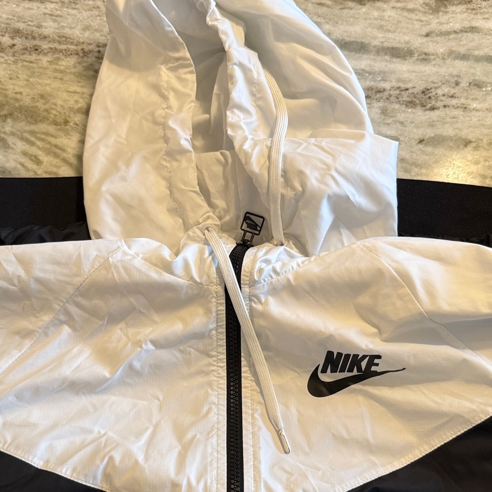 Nike Black and White Hooded Jacket